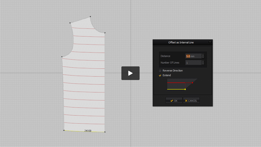 Offset Multiple Intermal Lines